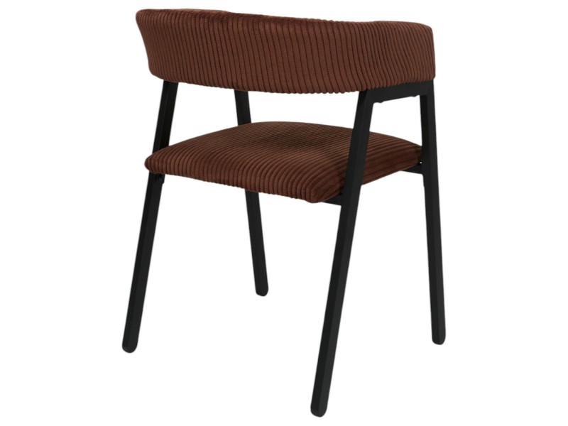 Krzesło Scott teracotta/czarne sztruks - Intesi