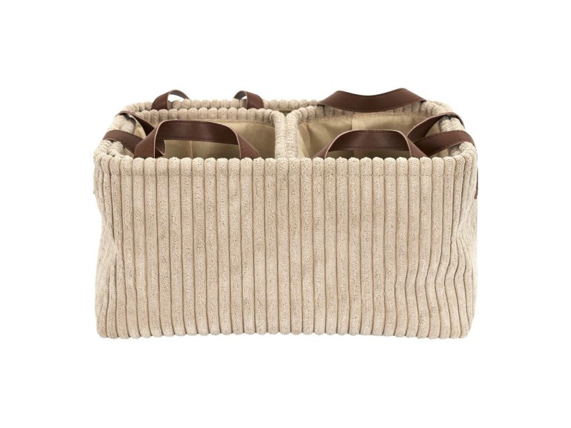 Zestaw 3 koszy Sztruks taupe - Intesi