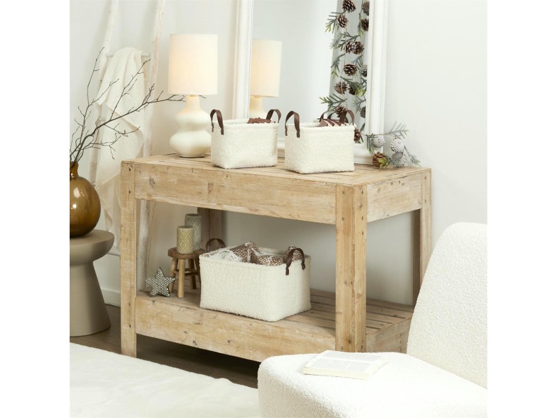 Zestaw 3 koszy Boucle kremowe - Intesi