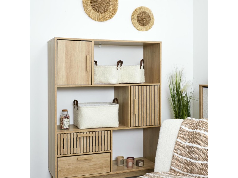 Zestaw 3 koszy Boucle kremowe - Intesi