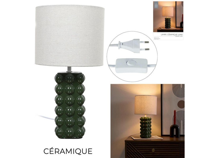 Lampka stołowa Ramil ceramiczna zielona - Intesi