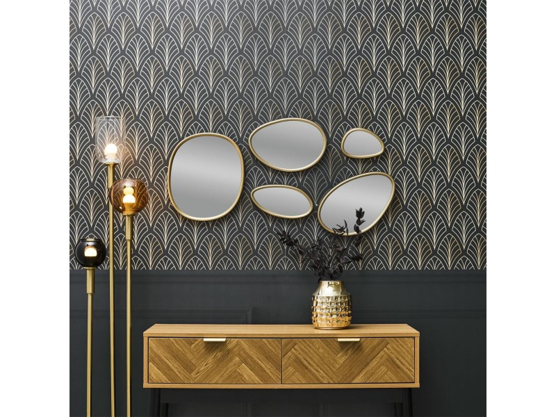 Zestaw 5 luster Organic Shape złote - Intesi