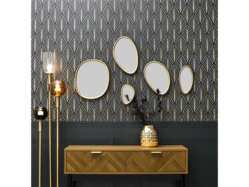 Zestaw 5 luster Organic Shape złote - Intesi