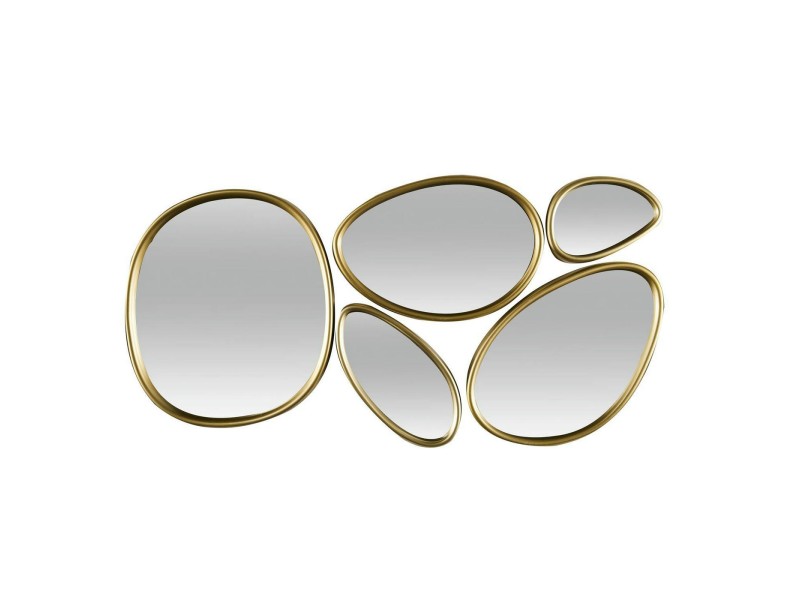 Zestaw 5 luster Organic Shape złote - Intesi