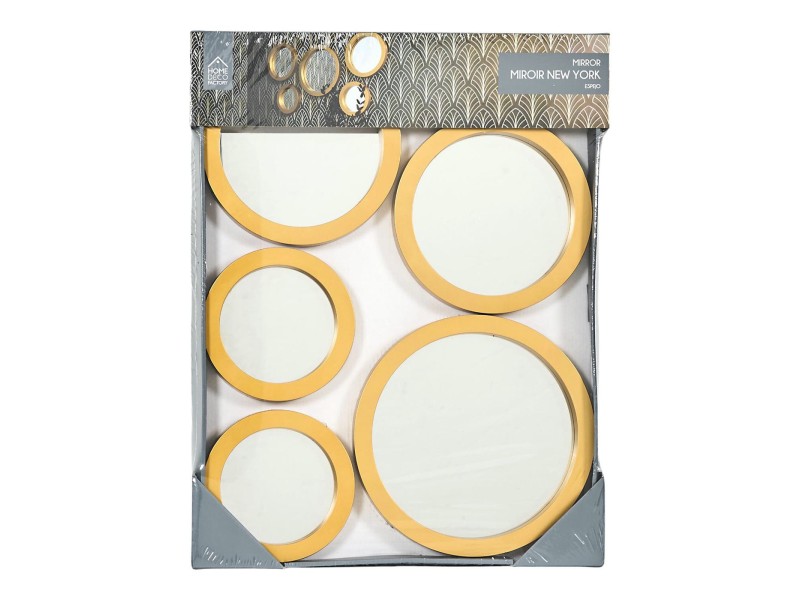 Zestaw 5 luster Gilded okragłe złote - Intesi