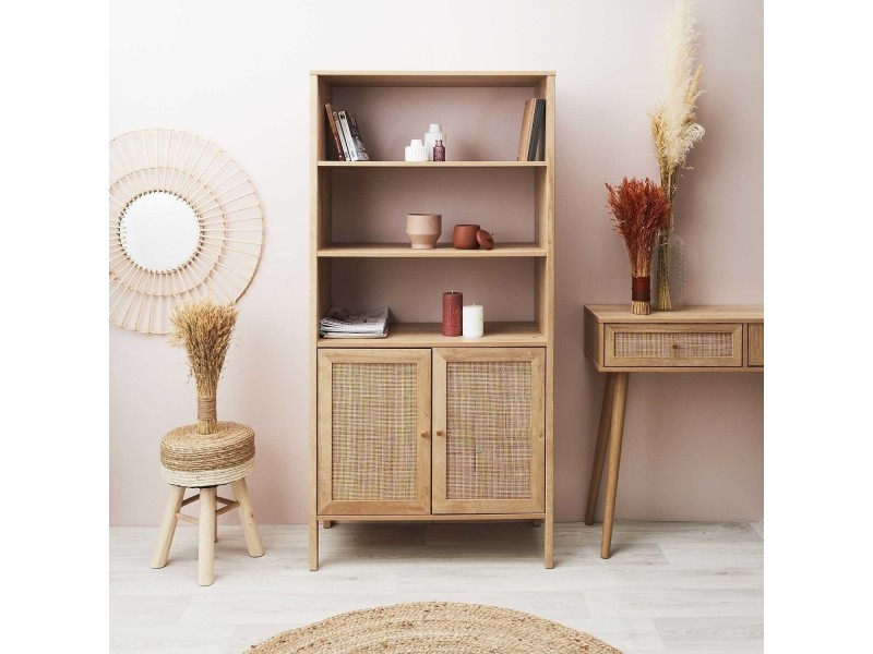 Wysoki regał Bali z szafką - Intesi