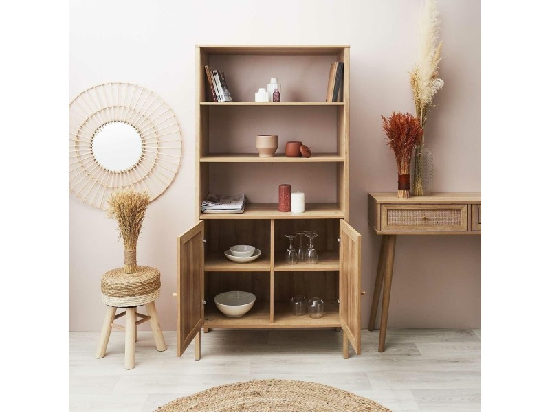 Wysoki regał Bali z szafką - Intesi