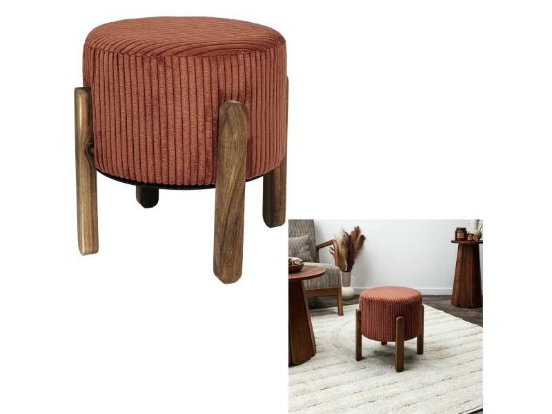 Stołek Scott terakotta sztruksowy - Intesi