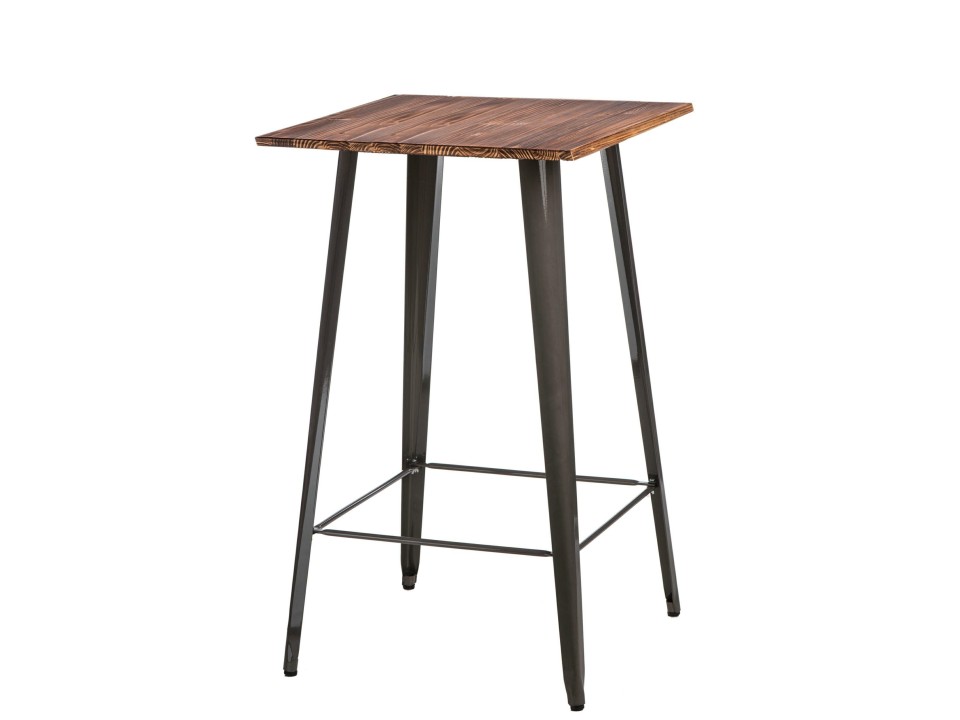 Stół Barowy Paris Wood metaliczny sosna - d2design