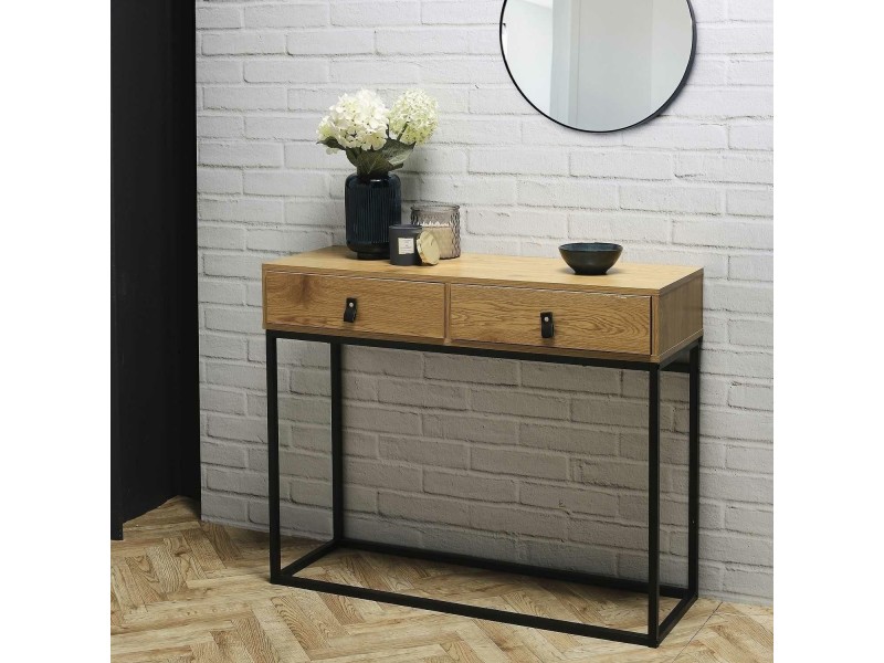 Konsola Abbott dąb/czarna - Intesi