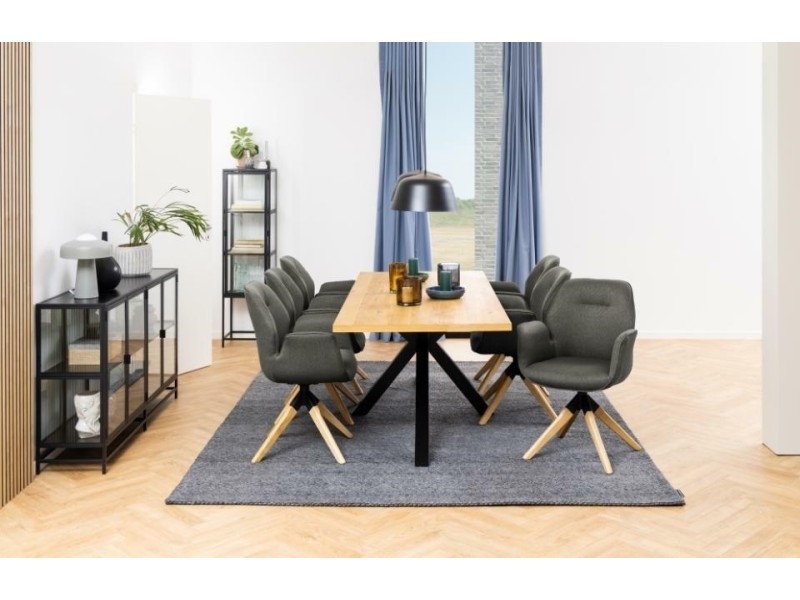 Stół Heaven 220x90cm naturalny/czarny - ACTONA