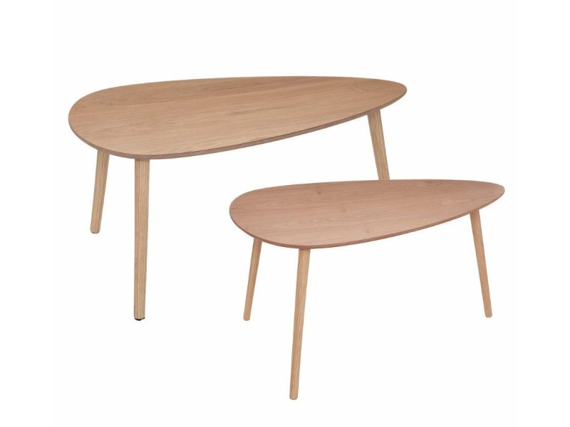 Zestaw 2 stolików Mileo L naturalne - Nordivo