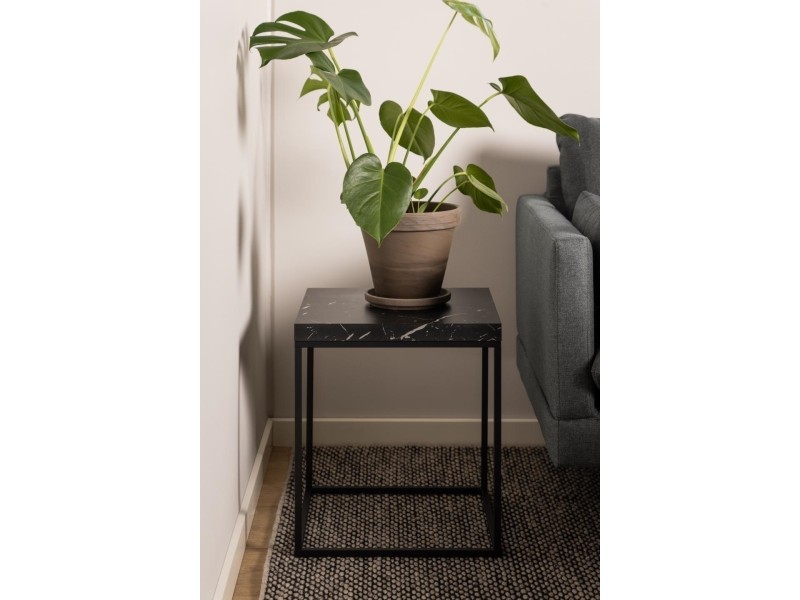 Stolik Barossa 40x40cm czarny marmur - ACTONA