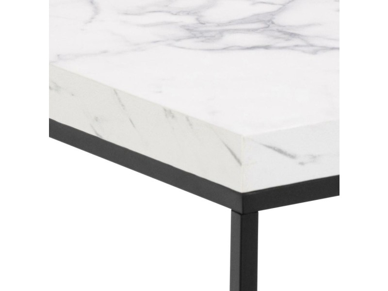 Stolik Barossa 40x40cm biały marmur - ACTONA