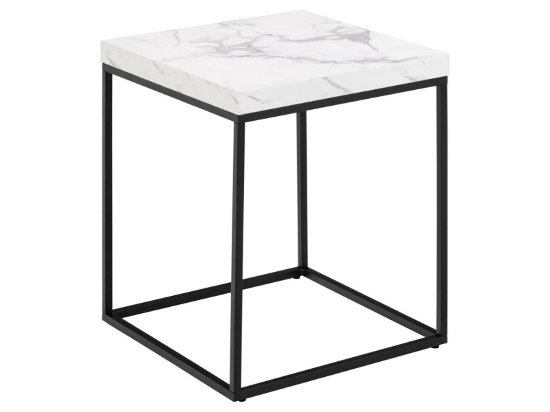 Stolik Barossa 40x40cm biały marmur - ACTONA