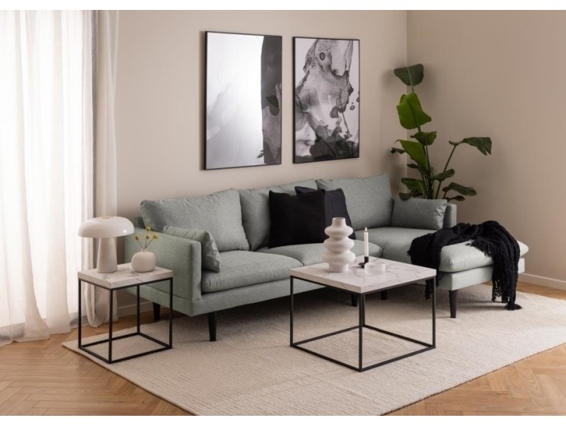 Stolik Barossa 40x40cm biały marmur - ACTONA