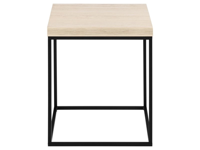 Stolik Barossa 40x40cm beżowy trawertyn - ACTONA