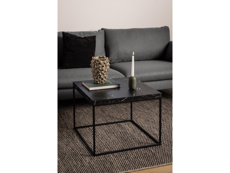 Stolik Barossa 60x60cm czarny marmur - ACTONA