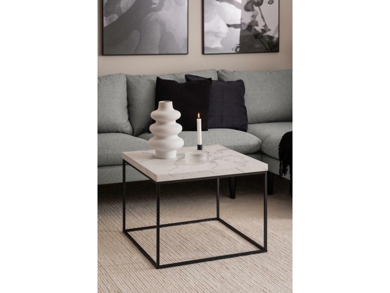 Stolik Barossa 60x60cm biały marmur - ACTONA