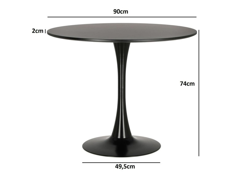 Stół Simplet Skinny Black 90cm - Simplet