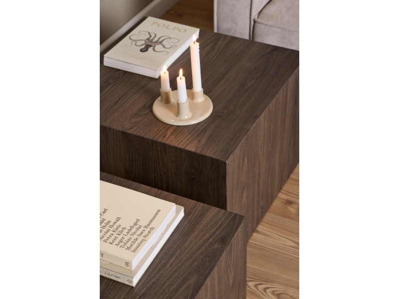 Zestaw 2 stolików kawowych Dice dymiony jesion - ACTONA