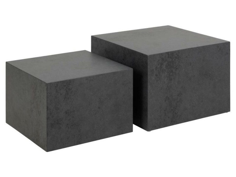 Zestaw 2 stolików kawowych Dice czarny - ACTONA