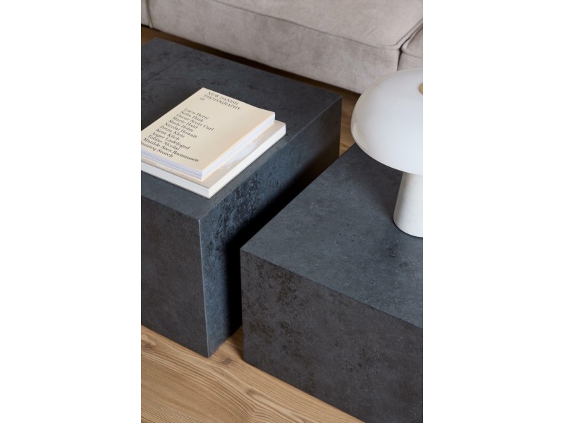 Zestaw 2 stolików kawowych Dice czarny - ACTONA