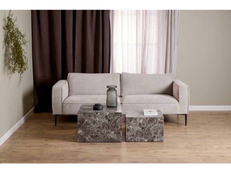 Zestaw 2 stolików kawowych Dice marmur brązowy - ACTONA