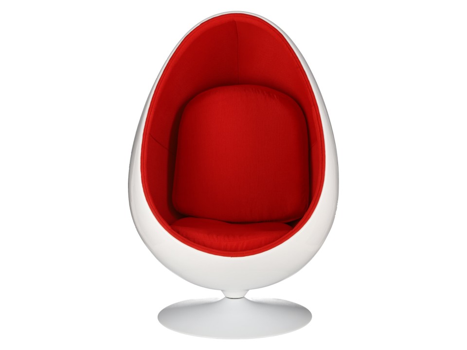 Fotel Ovalia Chair biało czerwony - d2design