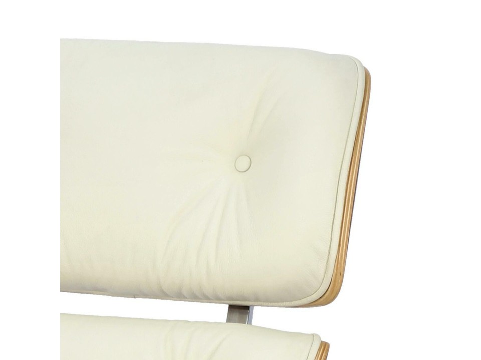 Fotel Vip biały/walnut/srebrna baza TP - d2design