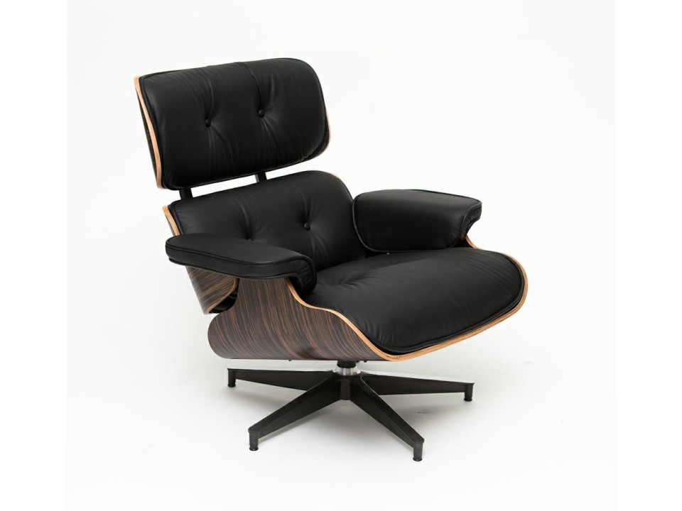 Fotel Vip z podnóżkiem czarny/ebony - d2design