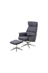 Fotel z podnóżkiem Alura ciemnoszary ( Rozmiar: uniwersalny )