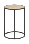 Stolik kawowy Seaford Actona MDF metal dąb naturalny/czarny okrągły 40x40 cm