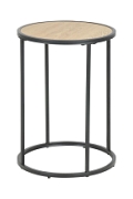 Stolik kawowy Seaford Actona MDF metal dąb naturalny/czarny okrągły 40x40 cm