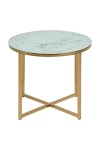 Stolik Alisma okrągły 50 Biały /złoty ( Rozmiar: uniwersalny )