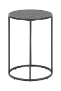 Stolik kawowy Actona Seaford MDF metal czarny okrągły 40 cm