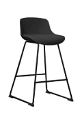Stołek barowy Tina low Black PU - ACTONA