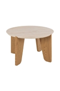 Stolik kawowy Dockland śr. 80cm trawertyn/dąb - ACTONA
