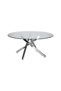 Stolik kawowy Amber 90cm transparentny/ chrom - Intesi