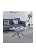 Stolik kawowy Amber 90cm transparentny/ chrom - Intesi