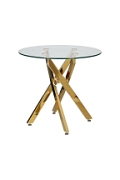 Stolik kawowy Amber 60cm transparentny/ złoty - Intesi