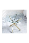 Stolik kawowy Amber 60cm transparentny/ złoty - Intesi