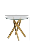 Stolik kawowy Amber 60cm transparentny/ złoty - Intesi