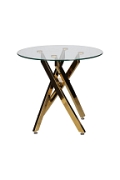 Stolik kawowy Amber 60cm transparentny/ złoty - Intesi