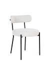 Krzesło do jadalni Badalona Intesi tapicerowane boucle białe skandynawskie z czarnymi nogami ( Rozmiar: uniwersalny )