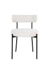 Krzesło do jadalni Badalona Intesi tapicerowane boucle białe skandynawskie z czarnymi nogami ( Rozmiar: uniwersalny )