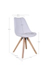 Krzesło Bergen białe tapicerowane ekoskóra skandynawskie do jadalni kuchni i salonu Intesi ( Rozmiar: uniwersalny )