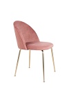 Krzesło Geneve tapicerowane welur różowe złote nogi do jadalni i salonu nowoczesne glamour ( Rozmiar: uniwersalny )