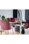 Krzesło Geneve tapicerowane welur różowe złote nogi do jadalni i salonu nowoczesne glamour ( Rozmiar: uniwersalny )