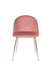 Krzesło Geneve tapicerowane welur różowe złote nogi do jadalni i salonu nowoczesne glamour ( Rozmiar: uniwersalny )